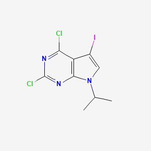 2,4-Dichloro-5-iodo-7-isopropyl-7H-pyrrolo[2,3-d]pyrimidine chemical structure (CAS 2431976-62-2)