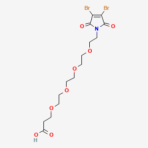 1-(3,4-Dibromo-2,5-dioxo-2,5-dihydro-1H-pyrrol-1-yl)-3,6,9,12-tetraoxapentadecan-15-oic acid chemical structure (CAS 2434639-17-3)