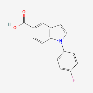 1-(4-Fluorophenyl)-1H-indole-5-carboxylic acid chemical structure (CAS 243467-60-9)