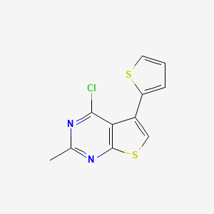 4-Chloro-2-methyl-5-(thiophen-2-yl)thieno[2,3-d]pyrimidine chemical structure (CAS 243669-62-7)