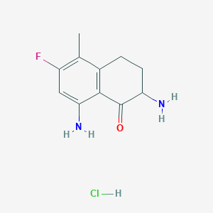 2,8-Diamino-6-fluoro-5-methyl-3,4-dihydronaphthalen-1(2H)-one hydrochloride chemical structure (CAS 2436720-50-0)