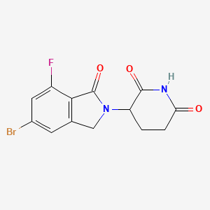 3-(5-Bromo-7-fluoro-1-oxoisoindolin-2-yl)piperidine-2,6-dione chemical structure (CAS 2438240-68-5)