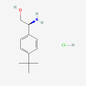 (S)-2-Amino-2-(4-(tert-butyl)phenyl)ethan-1-ol hydrochloride chemical structure (CAS 2438259-01-7)