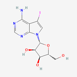 (2R,3R,4S,5R)-2-(4-Amino-5-iodo-7H-pyrrolo[2,3-d]pyrimidin-7-yl)-5-(hydroxymethyl)tetrahydrofuran-3,4-diol chemical structure (CAS 24386-93-4)