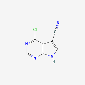 4-Chloro-7H-pyrrolo[2,3-d]pyrimidine-5-carbonitrile chemical structure (CAS 24391-41-1)