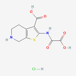 2-(Carboxyformamido)-4,5,6,7-tetrahydrothieno[2,3-c]pyridine-3-carboxylic acid hydrochloride chemical structure (CAS 243966-09-8)