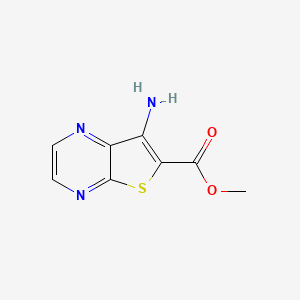 Methyl 7-aminothieno[2,3-b]pyrazine-6-carboxylate chemical structure (CAS 244014-85-5)