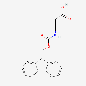 3-((((9H-Fluoren-9-yl)methoxy)carbonyl)amino)-3-methylbutanoic acid chemical structure (CAS 244031-65-0)