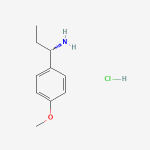 (S)-1-(4-Methoxyphenyl)propan-1-amine hydrochloride chemical structure (CAS 244145-40-2)