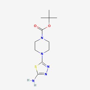 tert-Butyl 4-(5-amino-1,3,4-thiadiazol-2-yl)piperazine-1-carboxylate chemical structure (CAS 244201-29-4)