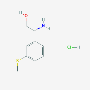 (R)-2-Amino-2-(3-(methylthio)phenyl)ethanol hydrochloride chemical structure (CAS 2442565-24-2)
