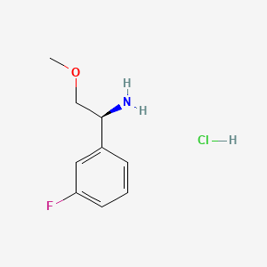 (S)-1-(3-Fluorophenyl)-2-methoxyethanamine hydrochloride chemical structure (CAS 2442565-25-3)