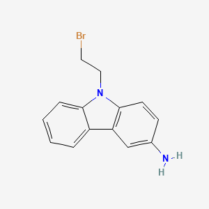 9-(2-Bromoethyl)-9H-carbazol-3-amine chemical structure (CAS 2442597-58-0)