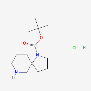 tert-Butyl 1,7-diazaspiro[4.5]decane-1-carboxylate hydrochloride chemical structure (CAS 2444880-45-7)