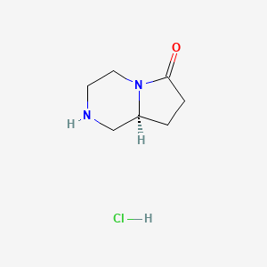(S)-Hexahydropyrrolo[1,2-a]pyrazin-6(2H)-one hydrochloride chemical structure (CAS 2445347-90-8)