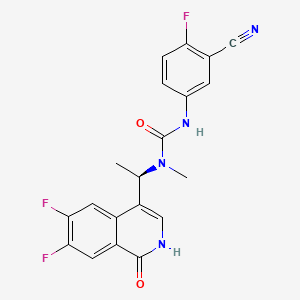 (R)-3-(3-Cyano-4-fluorophenyl)-1-(1-(6,7-difluoro-1-oxo-1,2-dihydroisoquinolin-4-yl)ethyl)-1-methylurea chemical structure (CAS 2445597-31-7)