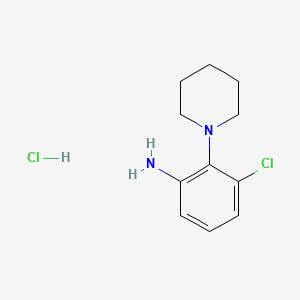 3-Chloro-2-(piperidin-1-yl)aniline hydrochloride chemical structure (CAS 2445786-59-2)