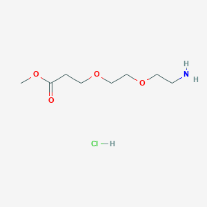 Methyl 3-(2-(2-aminoethoxy)ethoxy)propanoate hydrochloride chemical structure (CAS 2445792-37-8)