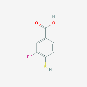 3-Fluoro-4-sulfanylbenzoic acid chemical structure (CAS 244606-36-8)