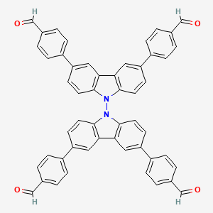 4,4',4'',4'''-([9,9'-Bicarbazole]-3,3',6,6'-tetrayl)tetrabenzaldehyde chemical structure (CAS 2446214-54-4)
