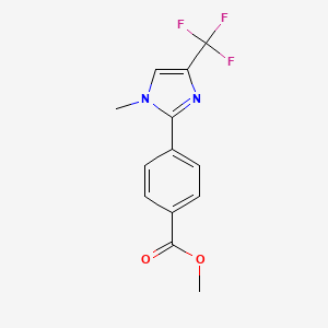 Methyl 4-(1-methyl-4-(trifluoromethyl)-1H-imidazol-2-yl)benzoate chemical structure (CAS 2446481-79-2)