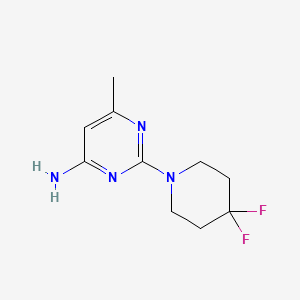 2-(4,4-Difluoropiperidin-1-yl)-6-methylpyrimidin-4-amine chemical structure (CAS 2446613-63-2)