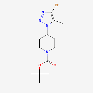 tert-Butyl 4-(4-bromo-5-methyl-1H-1,2,3-triazol-1-yl)piperidine-1-carboxylate chemical structure (CAS 2446666-35-7)