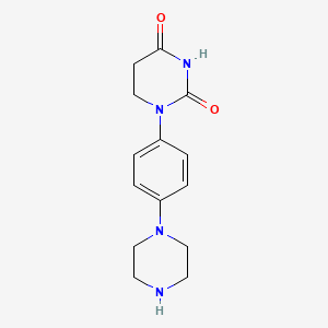 1-(4-(Piperazin-1-yl)phenyl)dihydropyrimidine-2,4(1H,3H)-dione chemical structure (CAS 2446913-96-6)