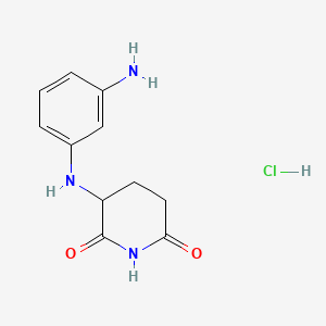 3-((3-Aminophenyl)amino)piperidine-2,6-dione hydrochloride chemical structure (CAS 2446932-26-7)