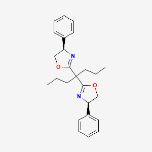 (4R,4'R)-2,2'-(Heptane-4,4-diyl)bis(4-phenyl-4,5-dihydrooxazole) chemical structure (CAS 2447575-76-8)