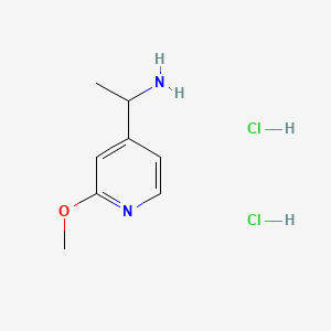 1-(2-Methoxypyridin-4-yl)ethan-1-amine dihydrochloride chemical structure (CAS 2448340-98-3)
