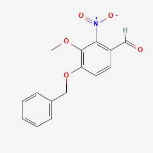 4-(Benzyloxy)-3-methoxy-2-nitrobenzaldehyde chemical structure (CAS 2450-27-3)