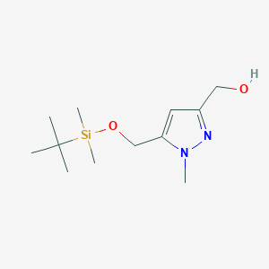 (5-(((tert-Butyldimethylsilyl)oxy)methyl)-1-methyl-1H-pyrazol-3-yl)methanol chemical structure (CAS 2450998-49-7)