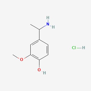 4-(1-Aminoethyl)-2-methoxyphenol hydrochloride chemical structure (CAS 24521-34-4)