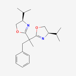 (4R,4'R)-2,2'-(1-Phenylpropane-2,2-diyl)bis(4-isopropyl-4,5-dihydrooxazole) chemical structure (CAS 2452222-13-6)
