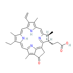 (3S,4S)-9-Ethenyl-14-ethyl-4,8,13,18-tetramethyl-20-oxo-3-phorbinepropanoic acid chemical structure (CAS 24533-72-0)