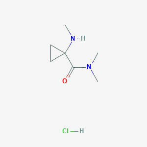 N,N-Dimethyl-1-(methylamino)cyclopropane-1-carboxamide hydrochloride chemical structure (CAS 2453323-79-8)