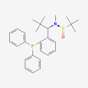 (R)-N-((S)-1-(2-(Diphenylphosphanyl)phenyl)-2,2-dimethylpropyl)-N,2-dimethylpropane-2-sulfinamide chemical structure (CAS 2454167-14-5)