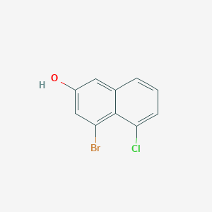 4-Bromo-5-chloronaphthalen-2-ol chemical structure (CAS 2454397-73-8)