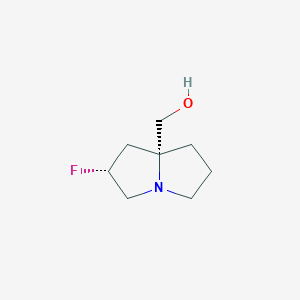 ((2R,7aR)-2-Fluorohexahydro-1H-pyrrolizin-7a-yl)methanol chemical structure (CAS 2454490-66-3)