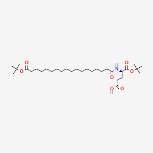 (R)-5-(tert-Butoxy)-4-(18-(tert-butoxy)-18-oxooctadecanamido)-5-oxopentanoic acid chemical structure (CAS 2454675-51-3)