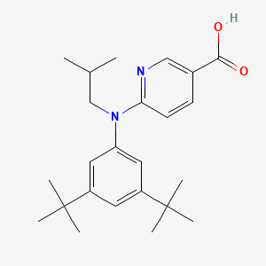 6-((3,5-Di-tert-butylphenyl)(isobutyl)amino)nicotinic acid chemical structure (CAS 2456434-36-7)