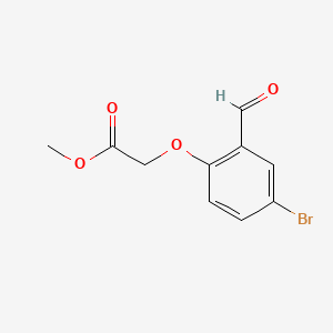 Methyl 2-(4-bromo-2-formylphenoxy)acetate chemical structure (CAS 24581-99-5)