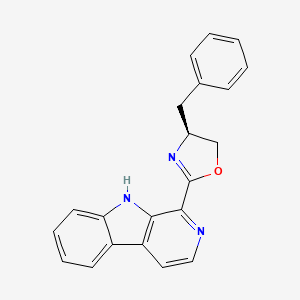 (S)-4-Benzyl-2-(9H-pyrido[3,4-b]indol-1-yl)-4,5-dihydrooxazole chemical structure (CAS 2460172-78-3)