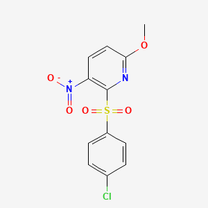 2-((4-Chlorophenyl)sulfonyl)-6-methoxy-3-nitropyridine chemical structure (CAS 246020-68-8)