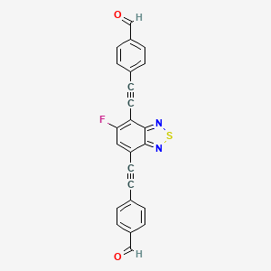 4,4'-((5-Fluorobenzo[c][1,2,5]thiadiazole-4,7-diyl)bis(ethyne-2,1-diyl))dibenzaldehyde chemical structure (CAS 2460375-94-2)