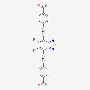 4,4'-((5,6-Difluorobenzo[c][1,2,5]thiadiazole-4,7-diyl)bis(ethyne-2,1-diyl))dibenzaldehyde chemical structure (CAS 2460375-95-3)