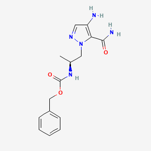 (S)-Benzyl (1-(4-amino-5-carbamoyl-1H-pyrazol-1-yl)propan-2-yl)carbamate chemical structure (CAS 2460687-74-3)