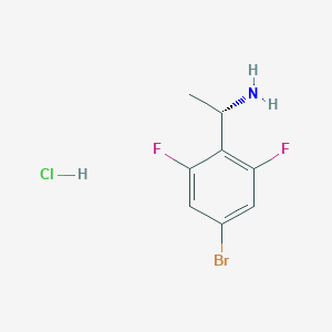 (S)-1-(4-Bromo-2,6-difluorophenyl)ethan-1-amine hydrochloride chemical structure (CAS 2460739-93-7)