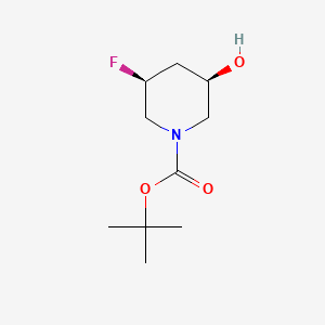 tert-Butyl (3S,5R)-3-fluoro-5-hydroxypiperidine-1-carboxylate chemical structure (CAS 2460740-52-5)
